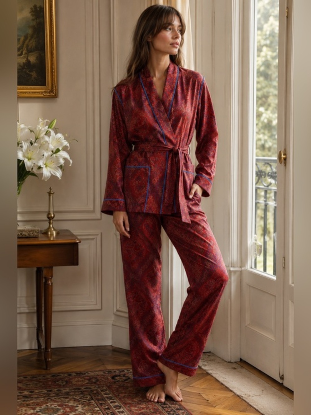 Vintage Tom Bezduda for Bardco Small Paisley Lounge Set USA Hostess Pajamas